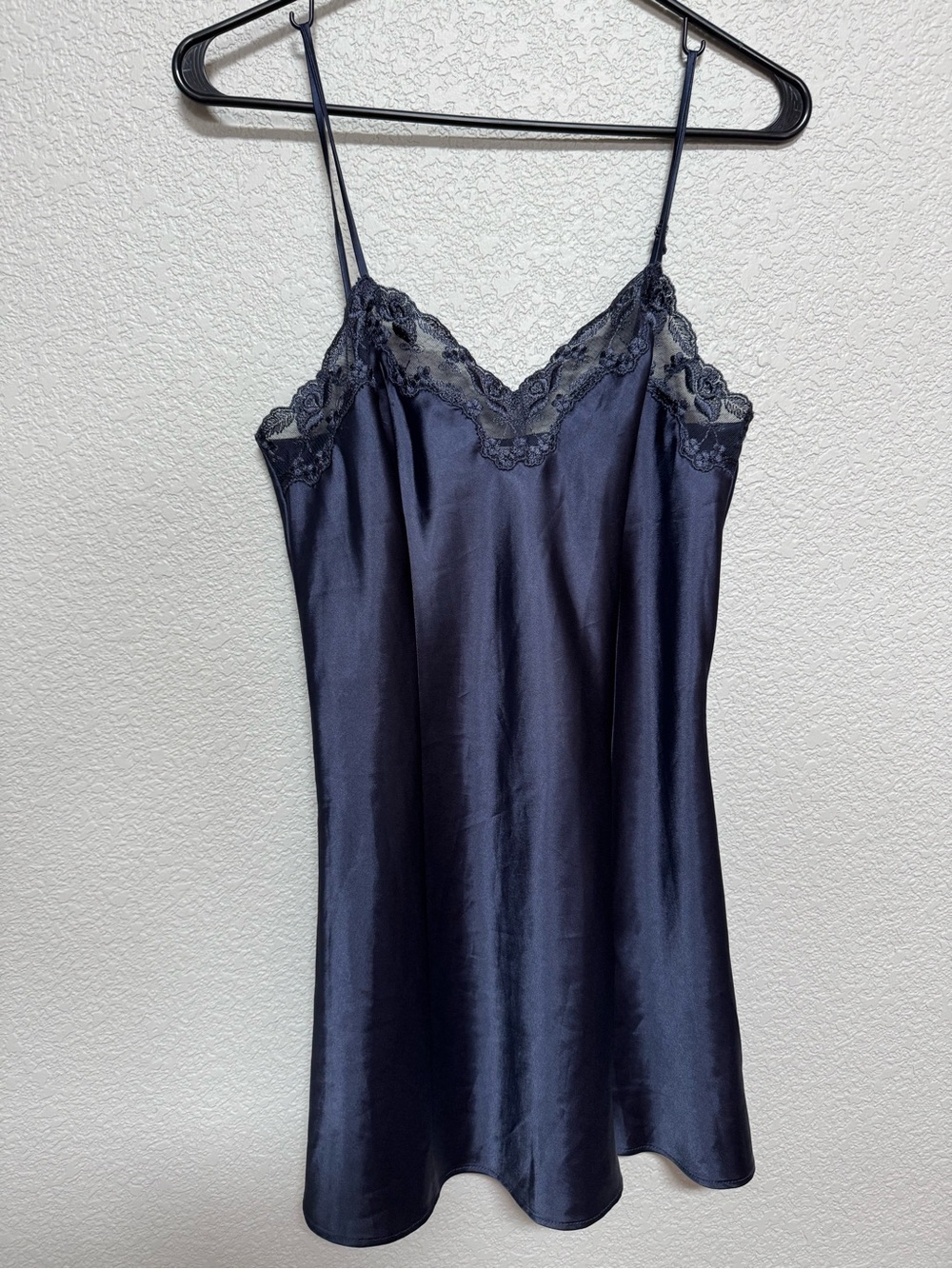 Victoria’s Secret Lace Trim V Neck Mini Dress Navy Women’s XS Y2K 90s